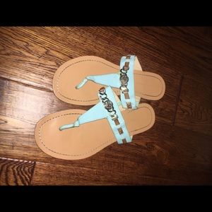 Blue and gold sandals 💙💛